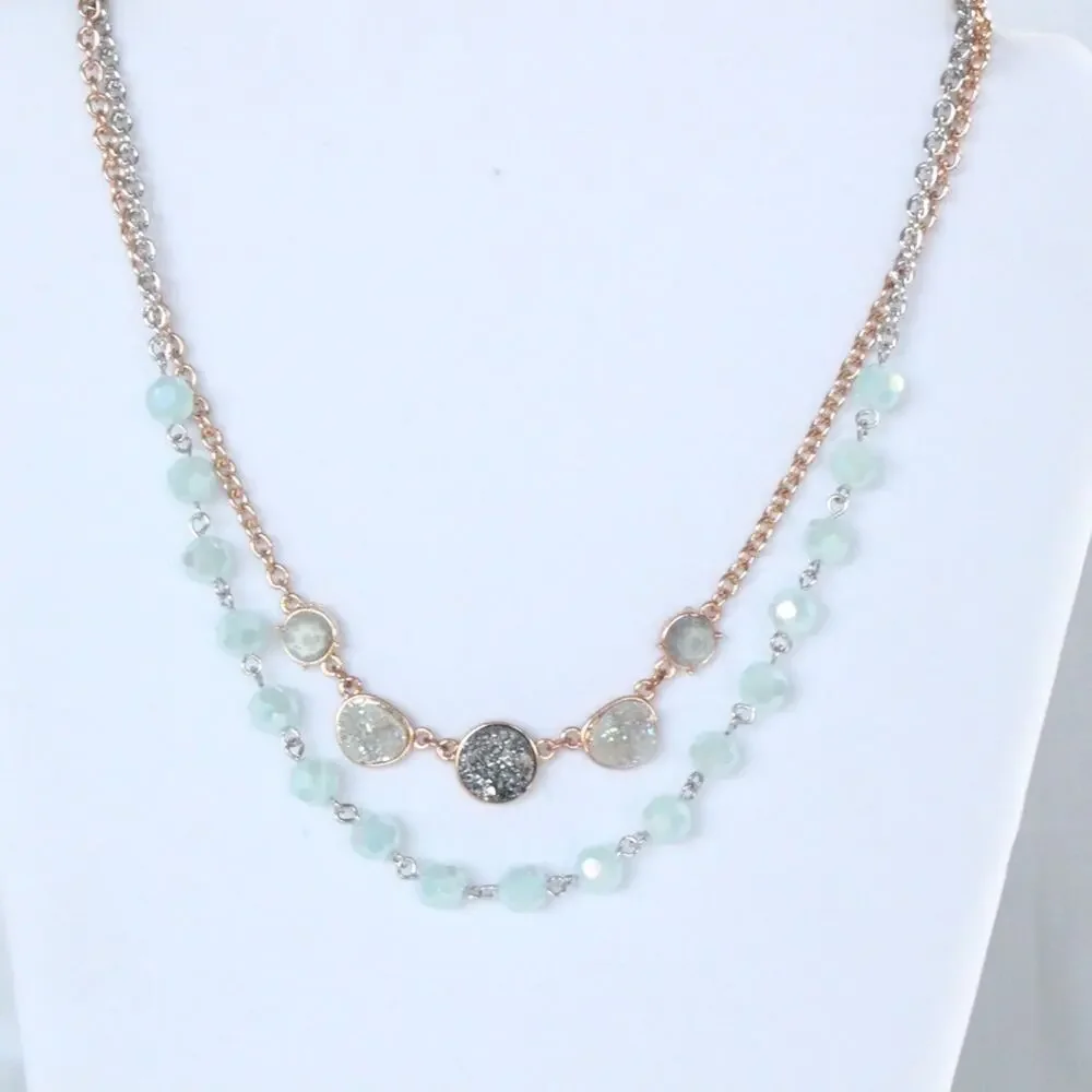 NEW Necklace Double Strand Rough Cut